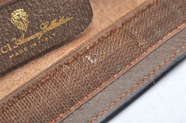 Authentic GUCCI Web Sherry Line Clutch Hand Bag GG PVC Leather Brown Junk 2444J
