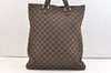 Authentic GUCCI Vintage Hand Tote Bag GG Canvas Leather 272347 Brown 2444K
