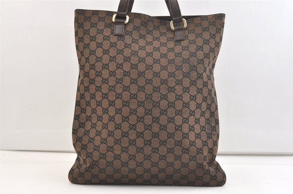 Authentic GUCCI Vintage Hand Tote Bag GG Canvas Leather 272347 Brown 2444K