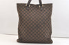 Authentic GUCCI Vintage Hand Tote Bag GG Canvas Leather 272347 Brown 2444K