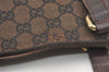 Authentic GUCCI Vintage Hand Tote Bag GG Canvas Leather 272347 Brown 2444K