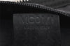 Authentic CELINE C Macadam Carriage Pattern Hand Bag Canvas Leather Black 2445I