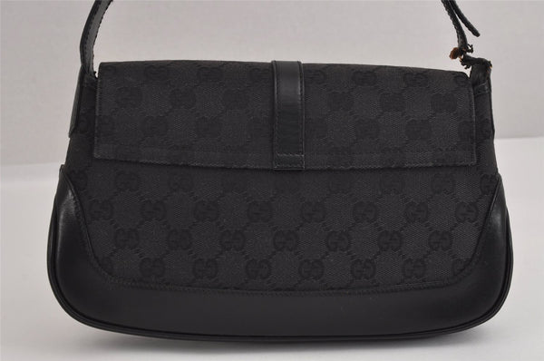 Auth GUCCI Jackie Shoulder Hand Bag GG Canvas Leather Black 0013824 Junk 2445J