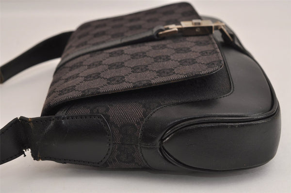 Auth GUCCI Jackie Shoulder Hand Bag GG Canvas Leather Black 0013824 Junk 2445J