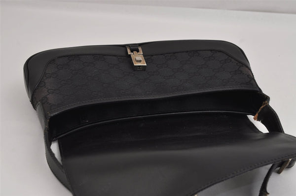 Auth GUCCI Jackie Shoulder Hand Bag GG Canvas Leather Black 0013824 Junk 2445J