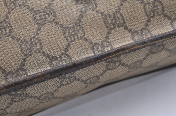 Authentic GUCCI Clutch Hand Bag Purse GG PVC Leather Brown Junk 2446J