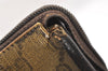Authentic GUCCI Clutch Hand Bag Purse GG PVC Leather Brown Junk 2446J