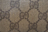 Authentic GUCCI Clutch Hand Bag Purse GG PVC Leather Brown Junk 2446J