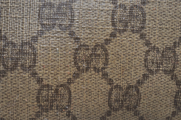 Authentic GUCCI Clutch Hand Bag Purse GG PVC Leather Brown Junk 2446J