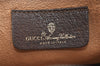 Authentic GUCCI Clutch Hand Bag Purse GG PVC Leather Brown Junk 2446J