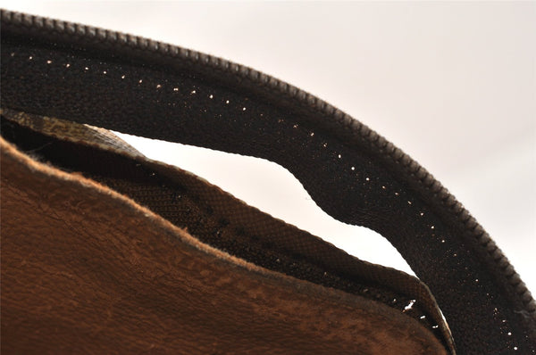 Authentic GUCCI Clutch Hand Bag Purse GG PVC Leather Brown Junk 2446J