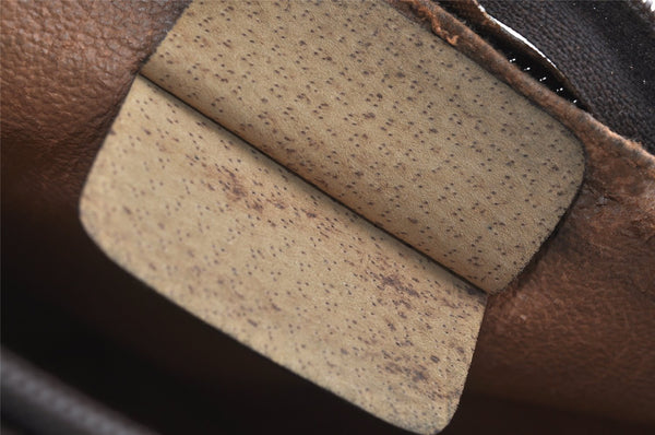 Authentic GUCCI Clutch Hand Bag Purse GG PVC Leather Brown Junk 2446J