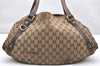 Authentic GUCCI Abbey Shoulder Tote Bag GG Canvas Leather 130736 Brown 2446K