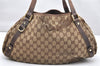 Authentic GUCCI Abbey Shoulder Tote Bag GG Canvas Leather 130736 Brown 2446K
