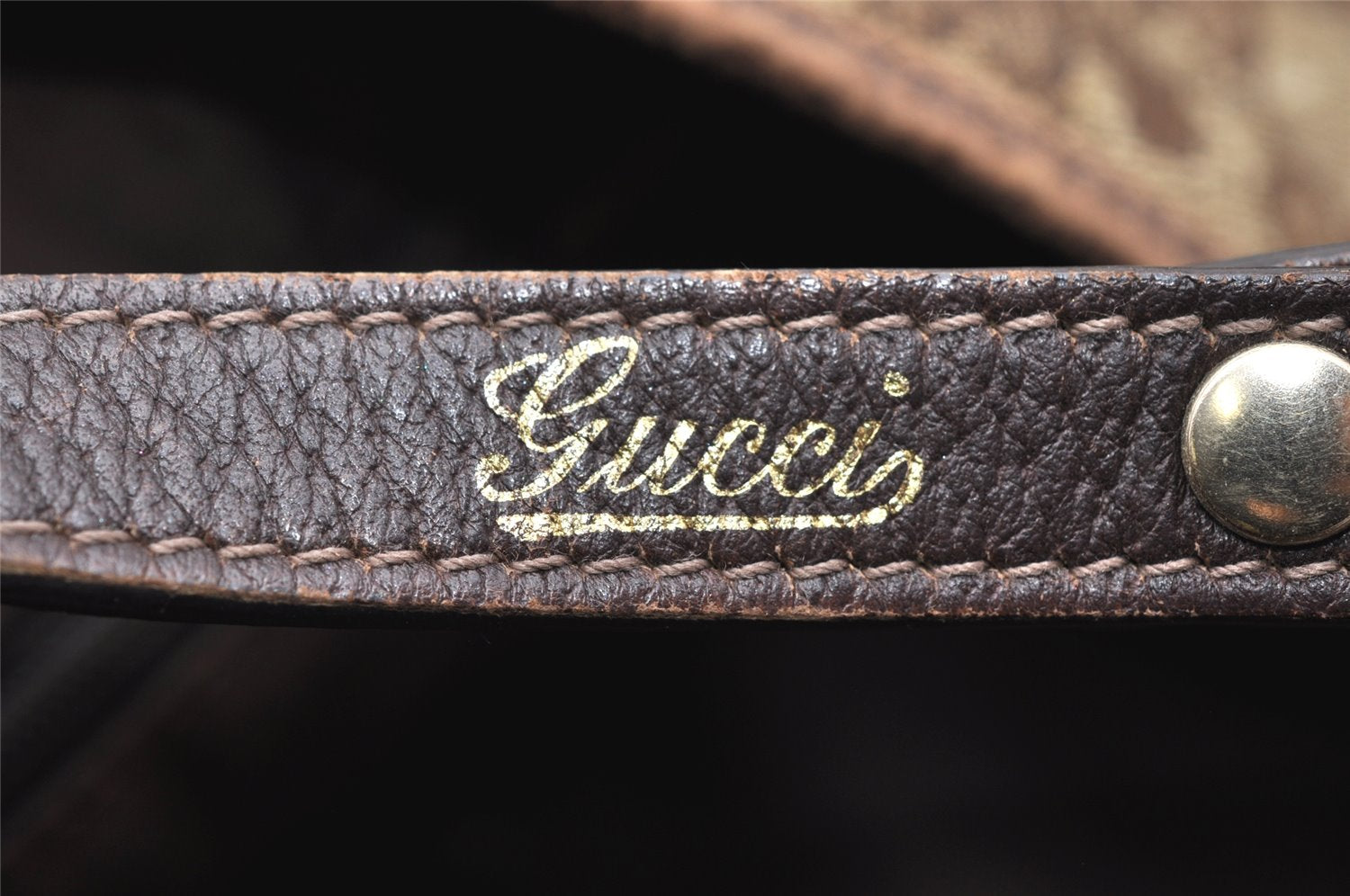 Authentic GUCCI Abbey Shoulder Tote Bag GG Canvas Leather 130736 Brown 2446K