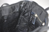 Authentic PRADA Nylon Tessuto Leather Shoulder Tote Bag Purse Black 2447I