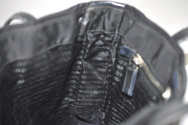 Authentic PRADA Nylon Tessuto Leather Shoulder Tote Bag Purse Black 2447I