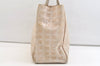 Authentic CHANEL New Travel Line Shoulder Tote Bag Nylon Leather Beige 2448K