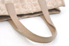 Authentic CHANEL New Travel Line Shoulder Tote Bag Nylon Leather Beige 2448K