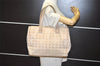 Authentic CHANEL New Travel Line Shoulder Tote Bag Nylon Leather Beige 2448K