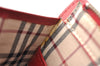 Authentic BURBERRY Vintage Leather Briefcase Business Hand Bag Red 2449I