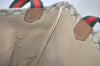 Authentic GUCCI Web Sherry Line Shoulder Tote Bag GG PVC Leather Brown 2449K