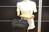 Authentic PRADA Tessuto Fiocco Ribbon Nylon Leather Hand Tote Bag Black 2450I