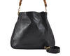 Authentic GUCCI Bamboo 2Way Shoulder Hand Bag Leather Black 0011577 Junk 2450K