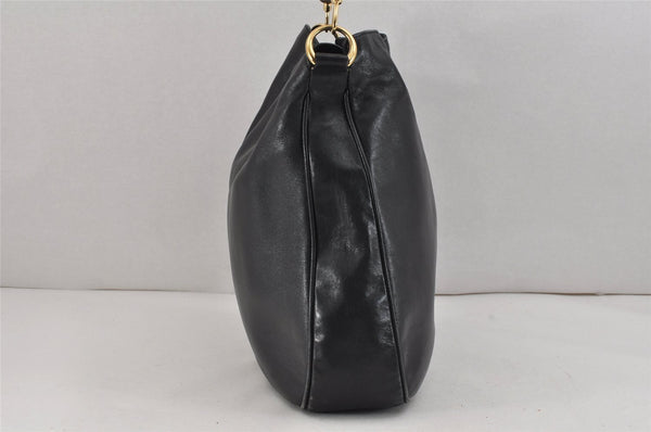 Authentic GUCCI Bamboo 2Way Shoulder Hand Bag Leather Black 0011577 Junk 2450K