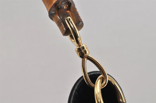 Authentic GUCCI Bamboo 2Way Shoulder Hand Bag Leather Black 0011577 Junk 2450K