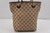 Authentic GUCCI Eclipse Shoulder Tote Bag GG Canvas Enamel 120840 Brown 2451K