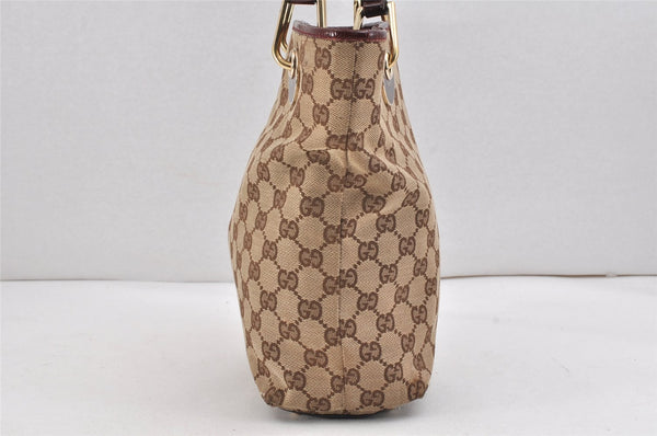 Authentic GUCCI Eclipse Shoulder Tote Bag GG Canvas Enamel 120840 Brown 2451K