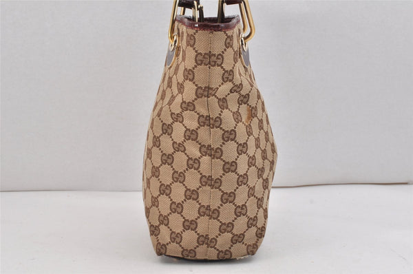Authentic GUCCI Eclipse Shoulder Tote Bag GG Canvas Enamel 120840 Brown 2451K