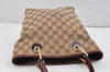 Authentic GUCCI Eclipse Shoulder Tote Bag GG Canvas Enamel 120840 Brown 2451K