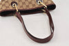 Authentic GUCCI Eclipse Shoulder Tote Bag GG Canvas Enamel 120840 Brown 2451K