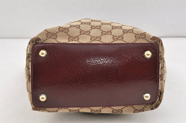 Authentic GUCCI Eclipse Shoulder Tote Bag GG Canvas Enamel 120840 Brown 2451K