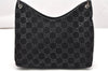 Authentic GUCCI Bamboo Shoulder Bag GG Suede Leather 0013008 Black Junk 2453K