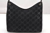 Authentic GUCCI Bamboo Shoulder Bag GG Suede Leather 0013008 Black Junk 2453K