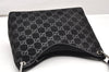 Authentic GUCCI Bamboo Shoulder Bag GG Suede Leather 0013008 Black Junk 2453K