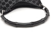 Authentic GUCCI Bamboo Shoulder Bag GG Suede Leather 0013008 Black Junk 2453K