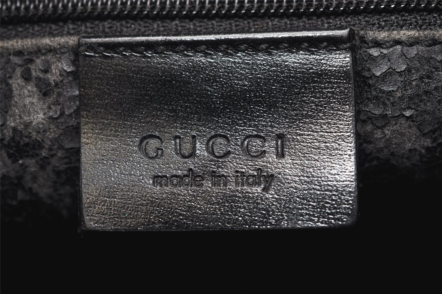 Authentic GUCCI Bamboo Shoulder Bag GG Suede Leather 0013008 Black Junk 2453K