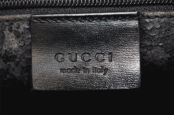 Authentic GUCCI Bamboo Shoulder Bag GG Suede Leather 0013008 Black Junk 2453K