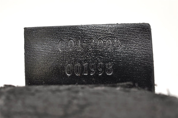 Authentic GUCCI Bamboo Shoulder Bag GG Suede Leather 0013008 Black Junk 2453K