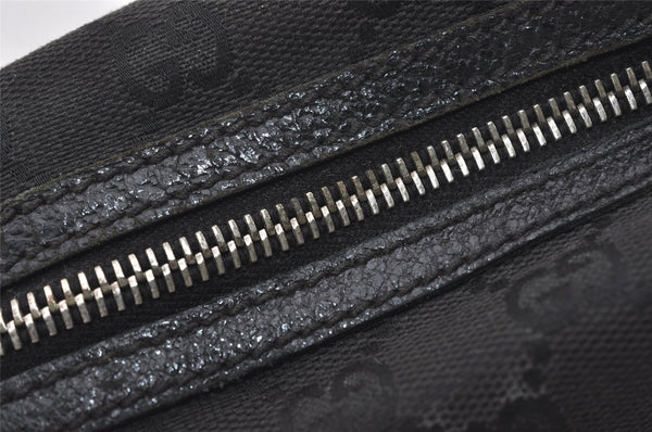 Authentic GUCCI Vintage Hand Bag Purse GG Canvas Leather 113010 Black 2456I