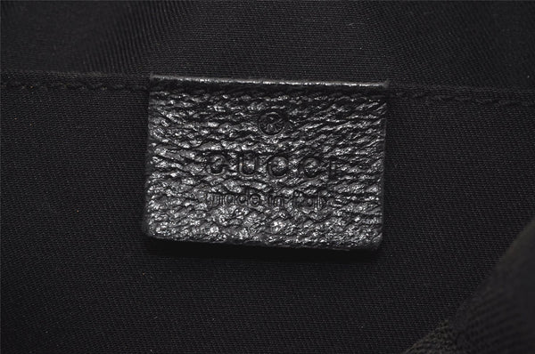 Authentic GUCCI Vintage Hand Bag Purse GG Canvas Leather 113010 Black 2456I