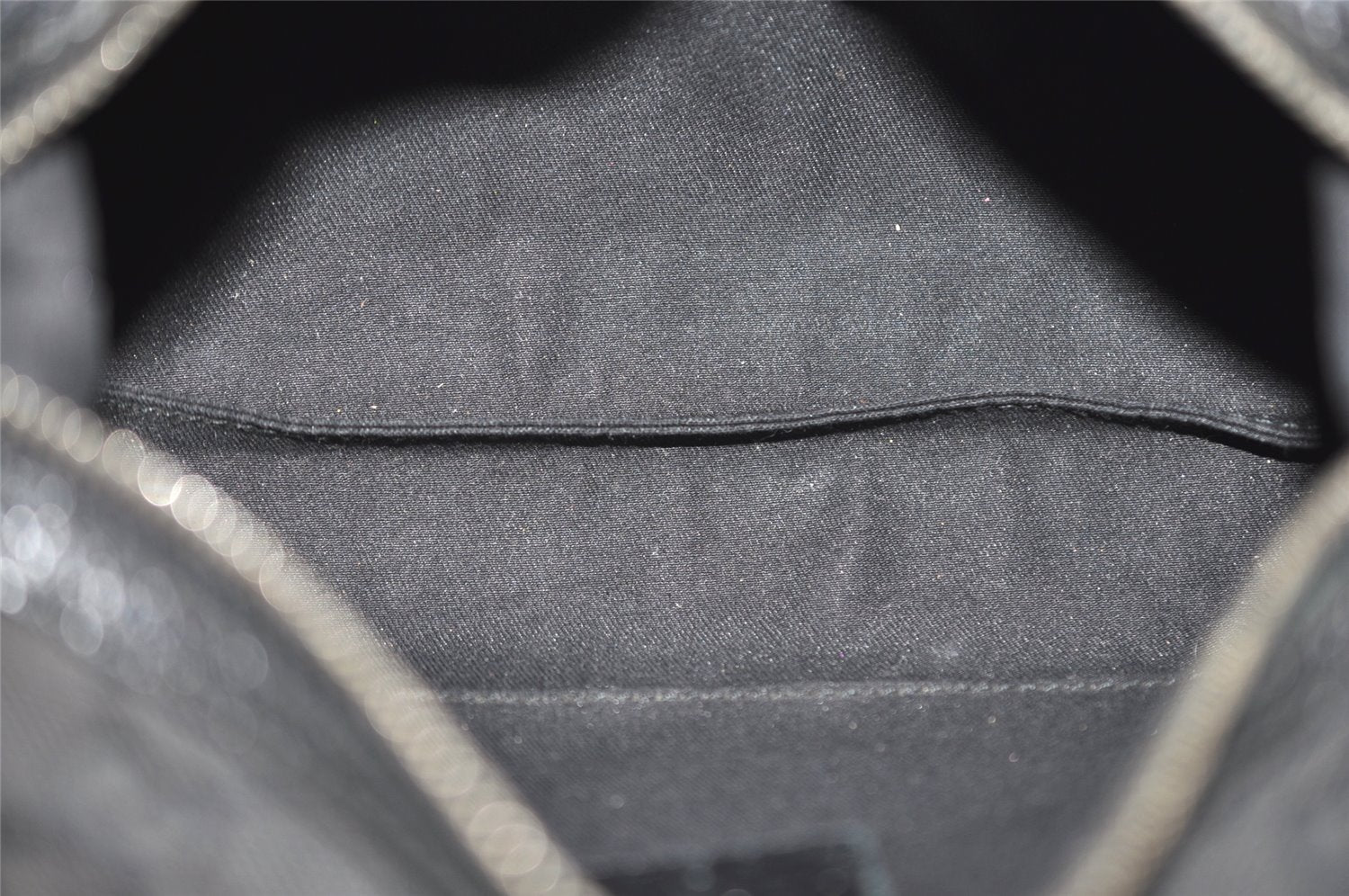 Authentic GUCCI Vintage Hand Bag Purse GG Canvas Leather 113010 Black 2456I