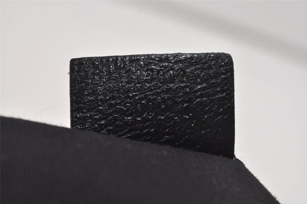 Authentic GUCCI Vintage Hand Bag Purse GG Canvas Leather 113010 Black 2456I