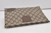 Authentic GUCCI Clutch Hand Bag Purse GG PVC Leather Brown Junk 2456J