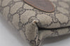 Authentic GUCCI Clutch Hand Bag Purse GG PVC Leather Brown Junk 2456J