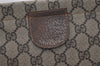 Authentic GUCCI Clutch Hand Bag Purse GG PVC Leather Brown Junk 2456J